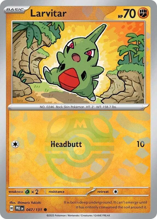 Larvitar (Master Ball Pattern) - Holofoil 047/131 Prismatic Evolutions | Common Pokemon Card