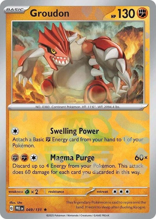 Groudon (Master Ball Pattern) - Holofoil 049/131 Prismatic Evolutions | Rare Pokemon Card