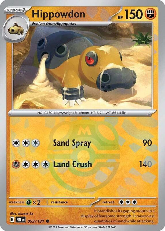 Hippowdon (Master Ball Pattern) - Holofoil 053/131 Prismatic Evolutions | Common Pokemon Card
