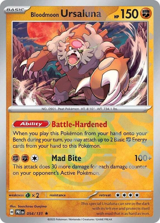 Bloodmoon Ursaluna (Master Ball Pattern) - Holofoil 054/131 Prismatic Evolutions | Rare Pokemon Card