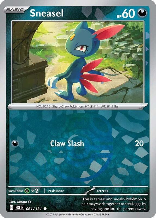 Sneasel (Master Ball Pattern) - Holofoil 061/131 Prismatic Evolutions | Common Pokemon Card