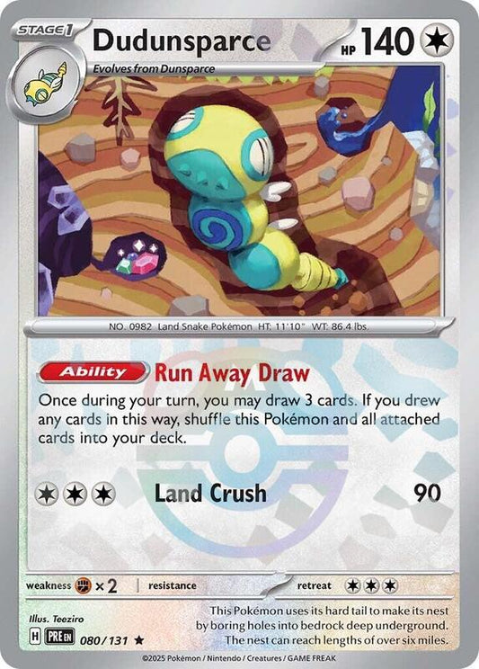 Dudunsparce (Master Ball Pattern) - Holofoil 080/131 Prismatic Evolutions | Rare Pokemon Card