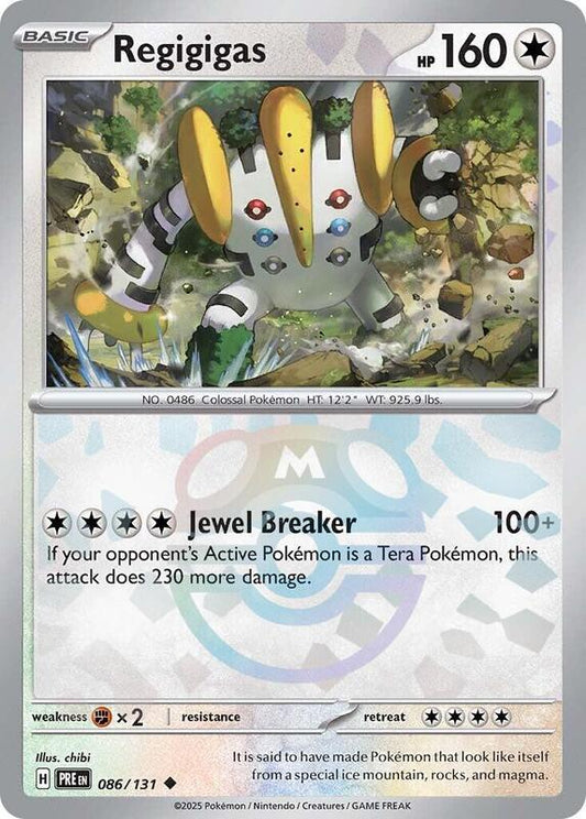 Regigigas (Master Ball Pattern) - Holofoil 086/131 Prismatic Evolutions | Uncommon Pokemon Card