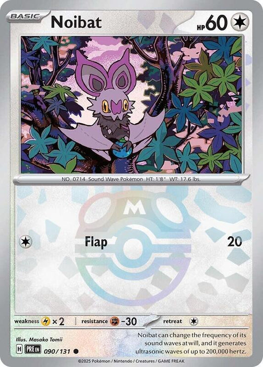 Noibat (Master Ball Pattern) - Holofoil 090/131 Prismatic Evolutions | Common Pokemon Card