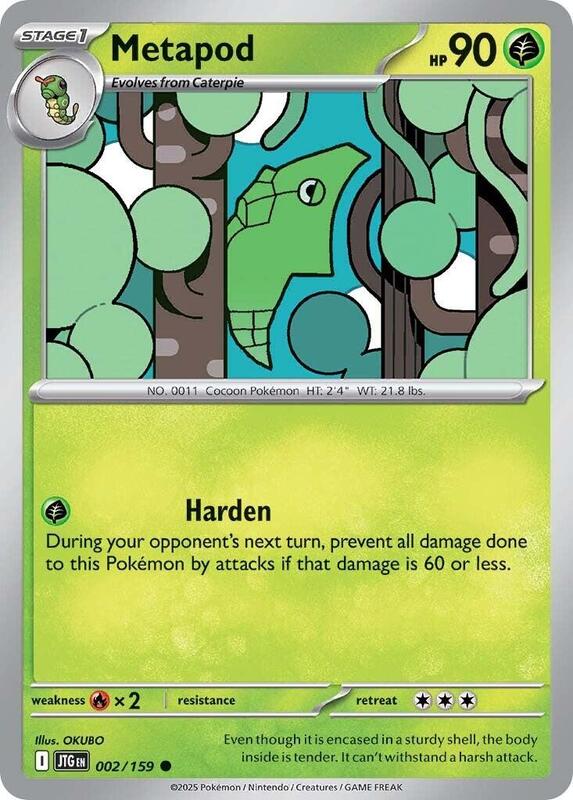 Metapod - Reverse Holofoil 002/159 Journey Together | Common Pokemon Card