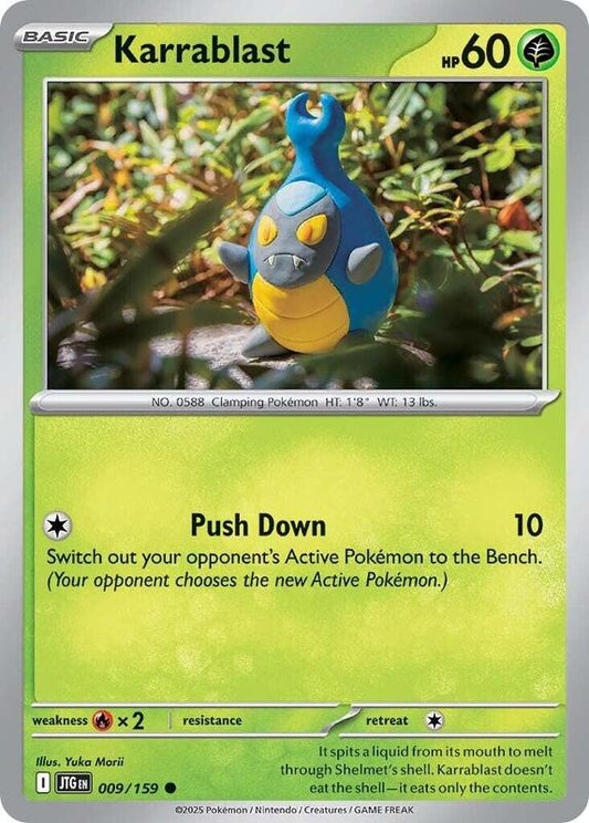Karrablast - Reverse Holofoil 009/159 Journey Together | Common Pokemon Card
