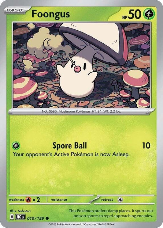 Foongus - Normal 010/159 Journey Together | Common Pokemon Card