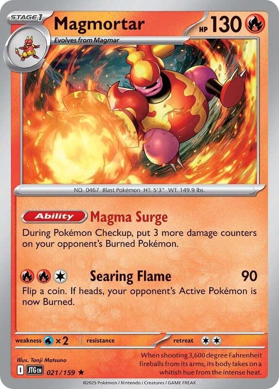 Magmortar - Reverse Holofoil 021/159 Journey Together | Rare Pokemon Card