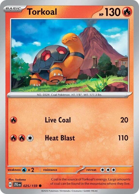 Torkoal - Reverse Holofoil 025/159 Journey Together | Common Pokemon Card