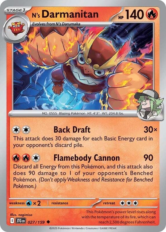 N's Darmanitan - 027/159 - Reverse Holofoil 027/159 Journey Together | Uncommon Pokemon Card