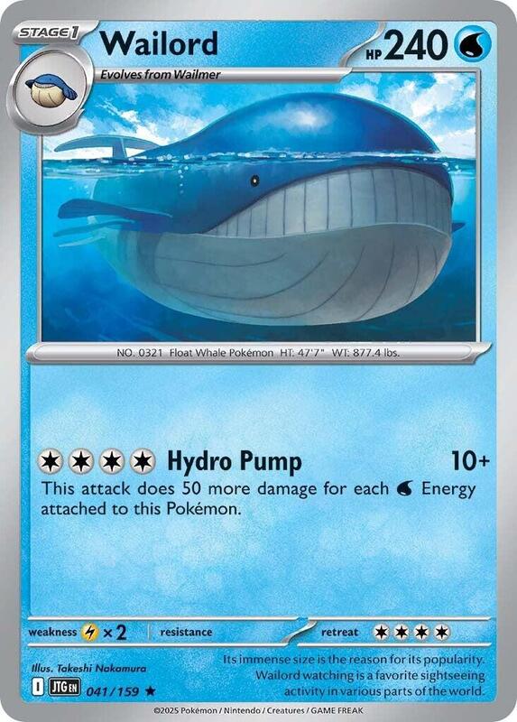 Wailord - 041/159 - Reverse Holofoil 041/159 Journey Together | Rare Pokemon Card