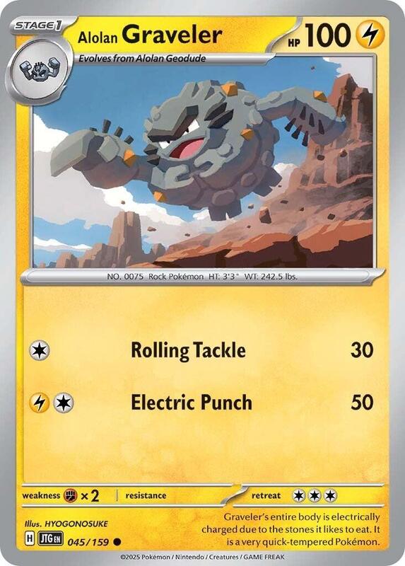 Alolan Graveler - Reverse Holofoil 045/159 Journey Together | Common Pokemon Card