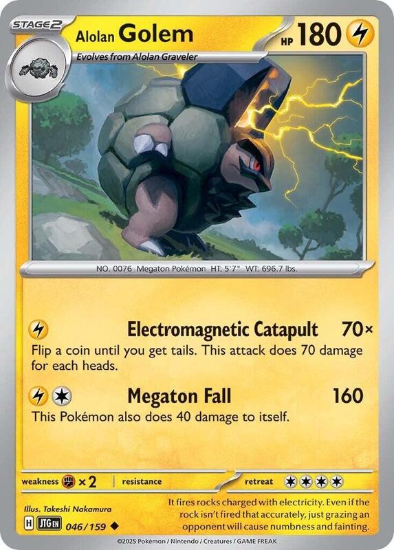 Alolan Golem - Reverse Holofoil 046/159 Journey Together | Uncommon Pokemon Card