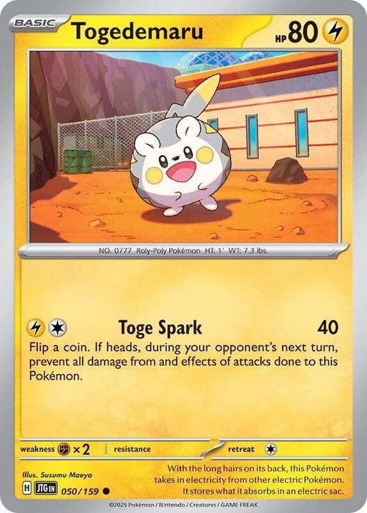 Togedemaru - Reverse Holofoil 050/159 Journey Together | Common Pokemon Card