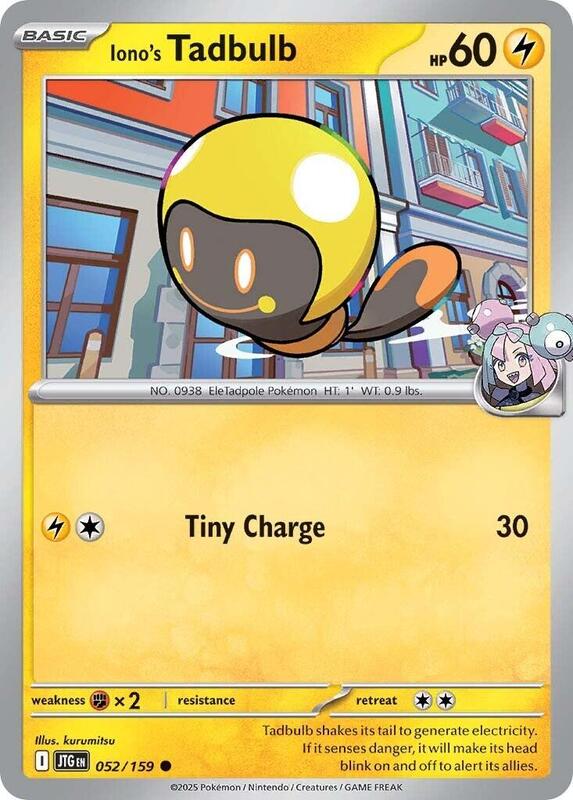 Iono's Tadbulb - Normal 052/159 Journey Together | Common Pokemon Card