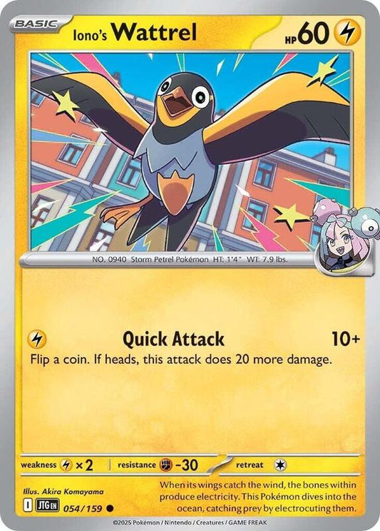 Iono's Wattrel - Normal 054/159 Journey Together | Common Pokemon Card