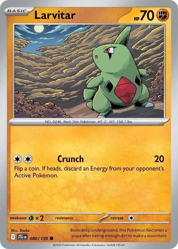 Larvitar - Reverse Holofoil 080/159 Journey Together | Common Pokemon Card