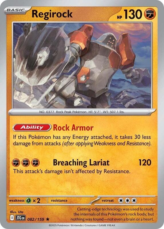 Regirock - Holofoil 082/159 Journey Together | Rare Pokemon Card