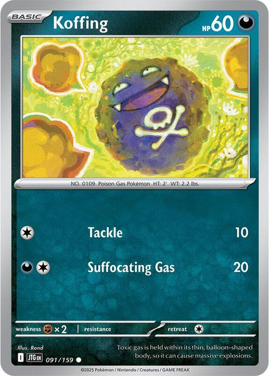 Koffing - Reverse Holofoil 091/159 Journey Together | Common Pokemon Card