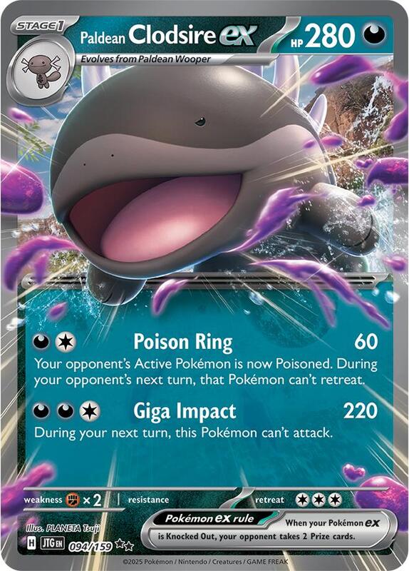 Paldean Clodsire ex - Holofoil 094/159 Journey Together | Double Rare Pokemon Card