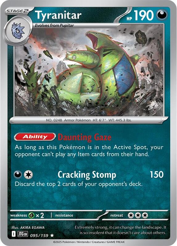 Tyranitar - Reverse Holofoil 095/159 Journey Together | Rare Pokemon Card