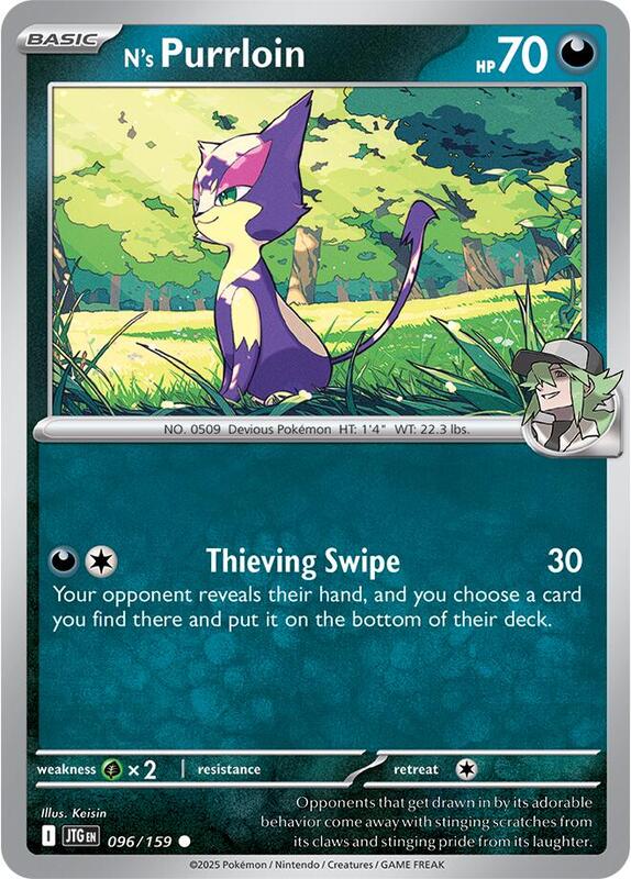 N's Purrloin - Reverse Holofoil 096/159 Journey Together | Common Pokemon Card