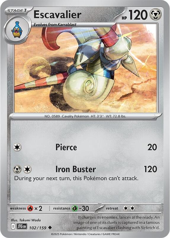 Escavalier - Normal 102/159 Journey Together | Uncommon Pokemon Card