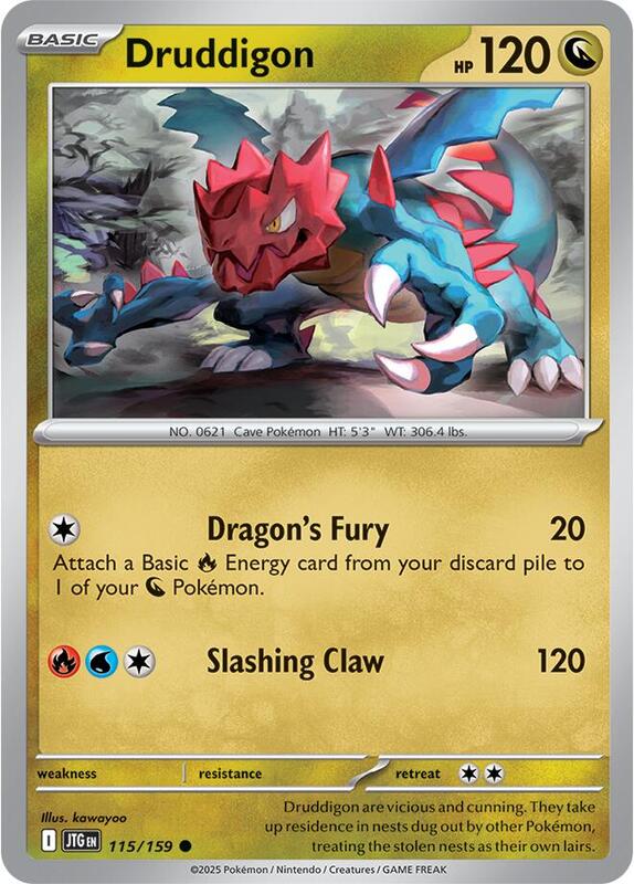 Druddigon - Reverse Holofoil 115/159 Journey Together | Common Pokemon Card