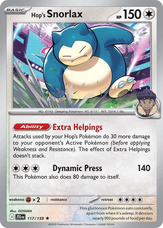 Hop's Snorlax - Holofoil 117/159 Journey Together | Rare Pokemon Card