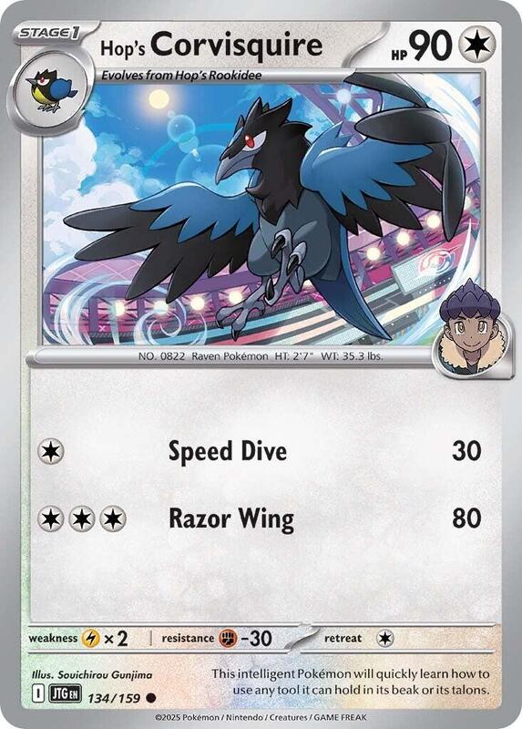 Hop's Corvisquire - Reverse Holofoil 134/159 Journey Together | Common Pokemon Card