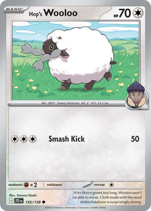 Hop's Wooloo - 135/159 - Reverse Holofoil 135/159 Journey Together | Common Pokemon Card