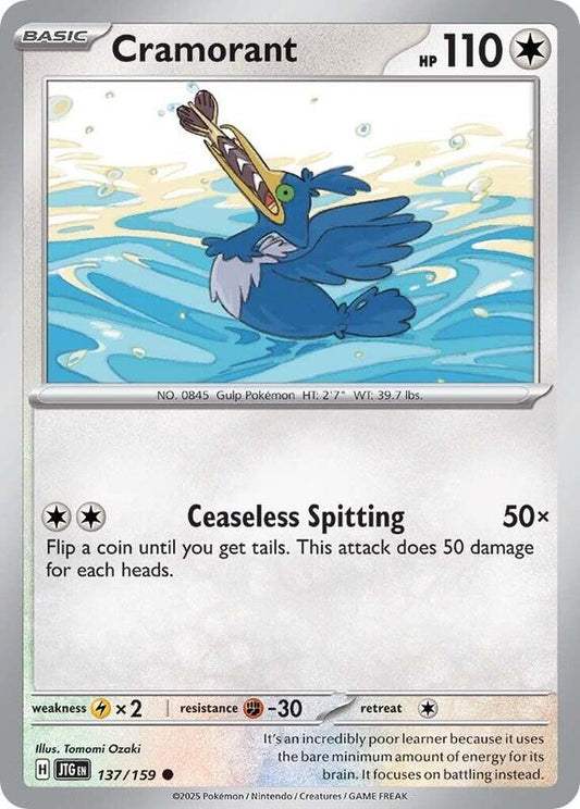 Cramorant - Reverse Holofoil 137/159 Journey Together | Common Pokemon Card
