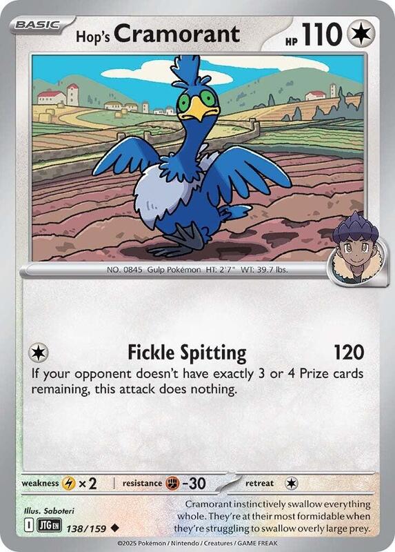 Hop's Cramorant - Normal 138/159 Journey Together | Uncommon Pokemon Card
