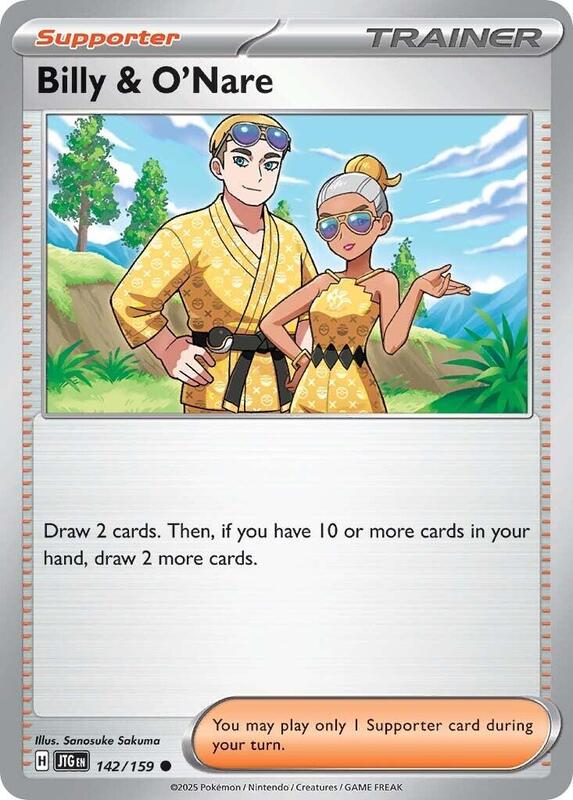 Billy & O'Nare - Reverse Holofoil 142/159 Journey Together | Common Trainer Card