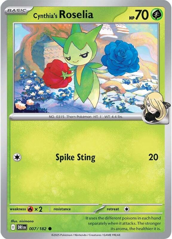 Cynthia's Roselia - Normal 007/182 Destined Rivals | Common Pokemon Card