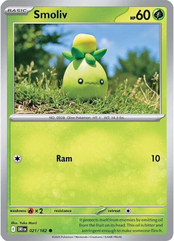 Smoliv - Reverse Holofoil 021/182 Destined Rivals | Common Pokemon Card