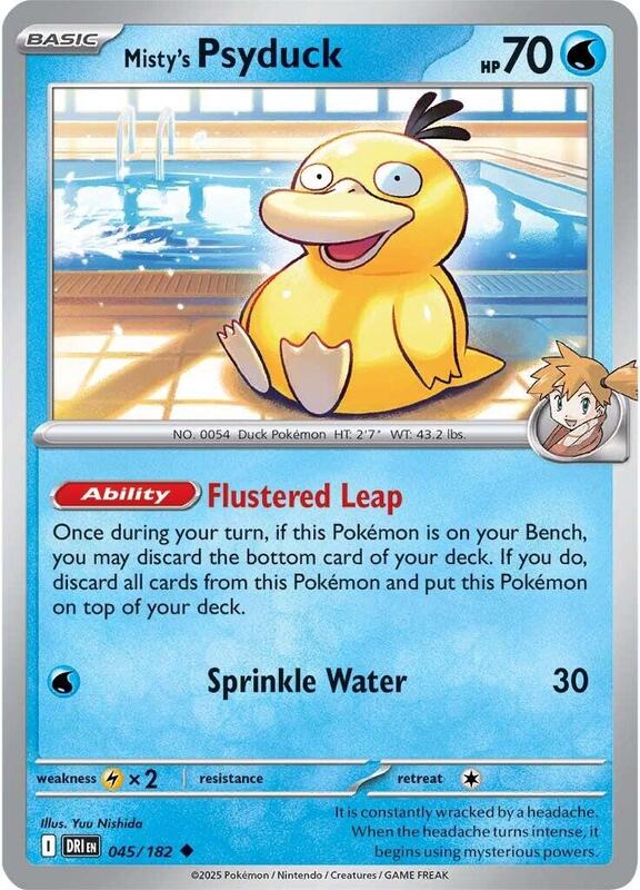 Misty's Psyduck - Reverse Holofoil 045/182 Destined Rivals | Uncommon Pokemon Card