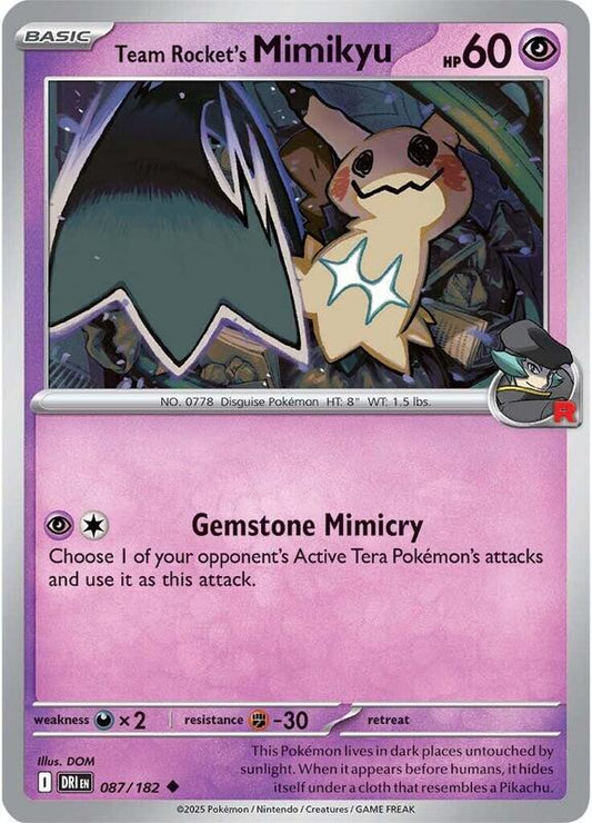 Team Rocket's Mimikyu - Normal 087/182 Destined Rivals | Uncommon Pokemon Card