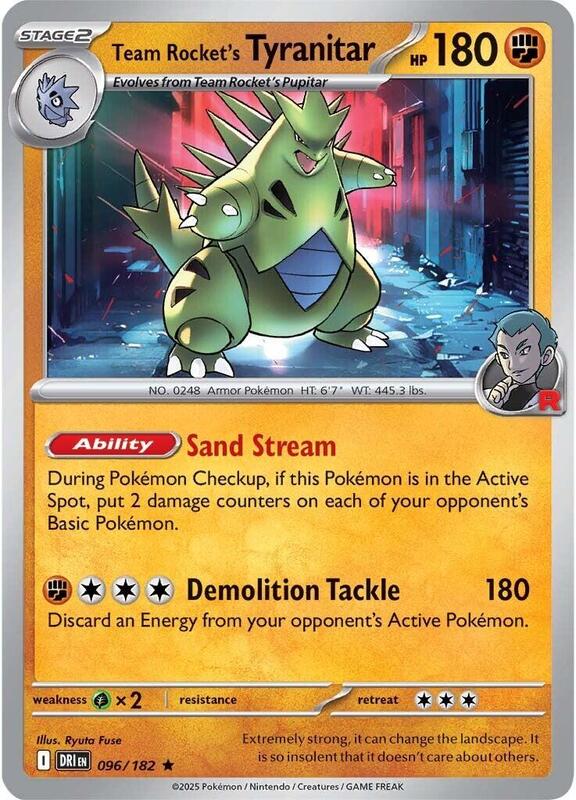 Team Rocket's Tyranitar - Normal 096/182 Destined Rivals | Rare Pokemon Card