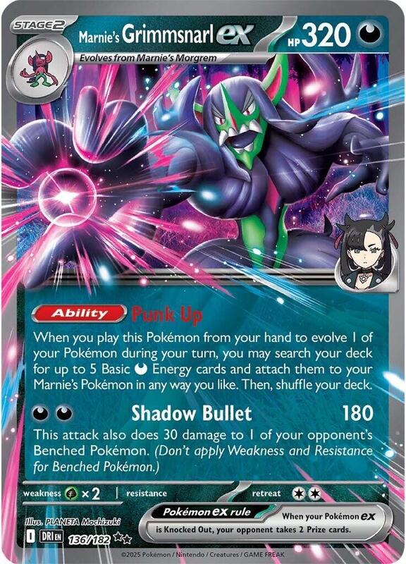 Marnie's Grimmsnarl ex - Holofoil 136/182 Destined Rivals | Double Rare Pokemon Card