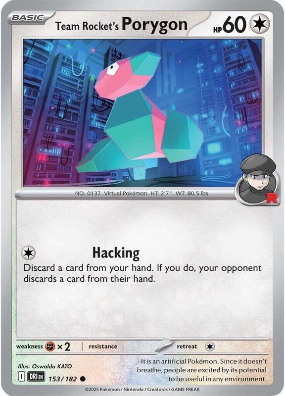 Team Rocket's Porygon - Normal 153/182 Destined Rivals | Common Pokemon Card