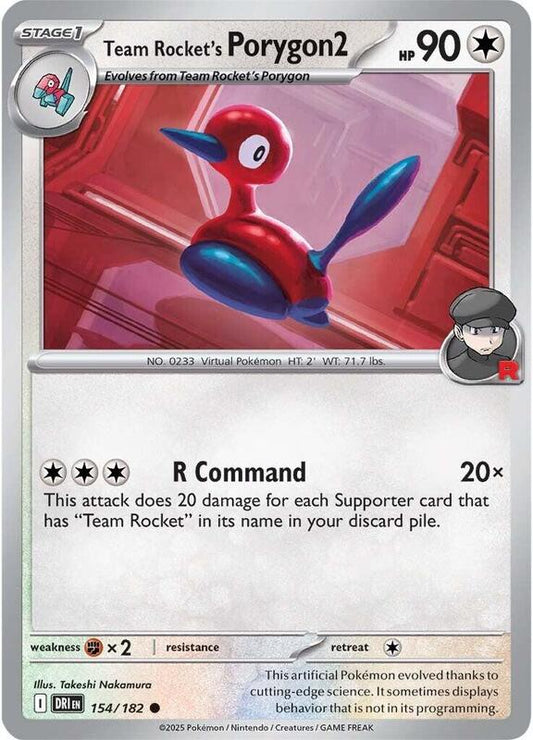 Team Rocket's Porygon2 - Reverse Holofoil 154/182 Destined Rivals | Common Pokemon Card