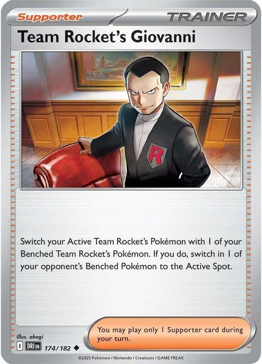 Team Rocket's Giovanni - Reverse Holofoil 174/182 Destined Rivals | Uncommon Trainer Card