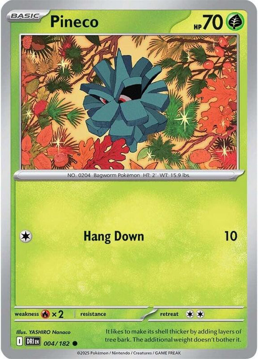 Pineco - Reverse Holofoil 004/182 Destined Rivals | Common Pokemon Card