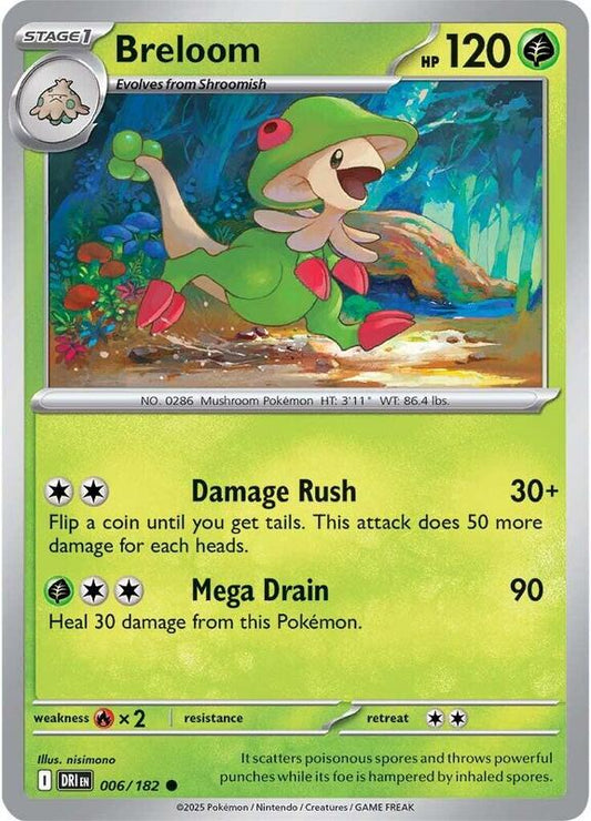 Breloom - Reverse Holofoil 006/182 Destined Rivals | Common Pokemon Card