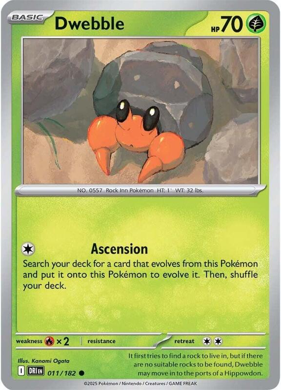 Dwebble - Reverse Holofoil 011/182 Destined Rivals | Common Pokemon Card