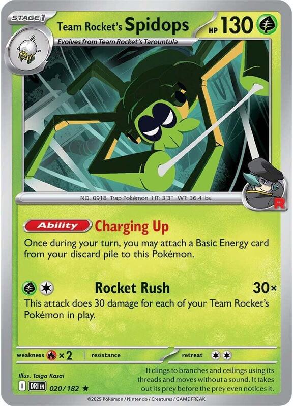 Team Rocket's Spidops - 020/182 - Reverse Holofoil 020/182 Destined Rivals | Rare Pokemon Card