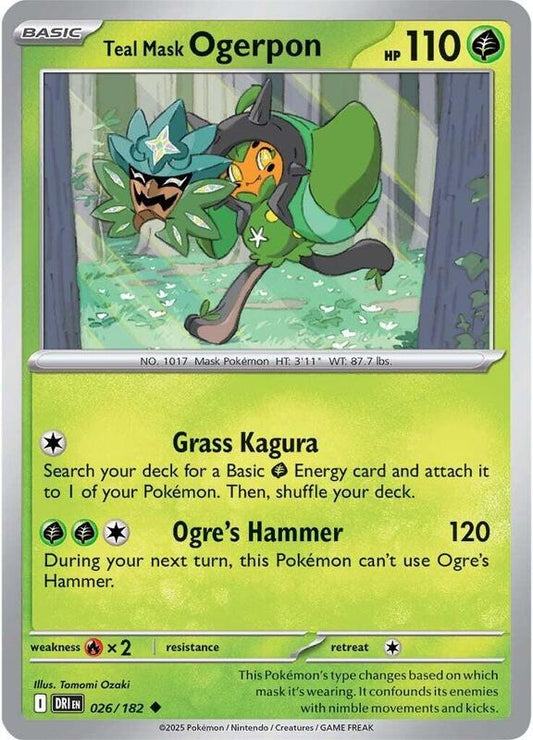 Teal Mask Ogerpon - Normal 026/182 Destined Rivals | Uncommon Pokemon Card