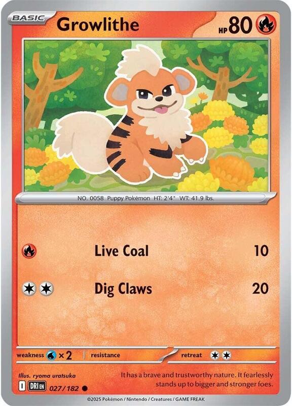 Growlithe - Normal 027/182 Destined Rivals | Common Pokemon Card