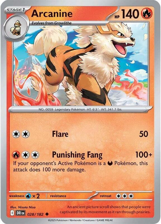 Arcanine - Normal 028/182 Destined Rivals | Uncommon Pokemon Card